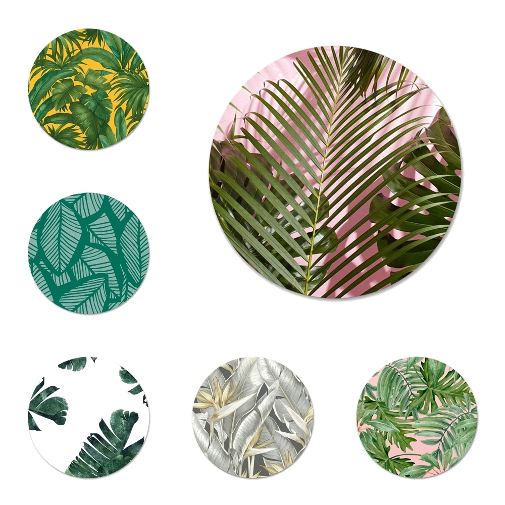 Тропические экзотические пальмы листья значки металлические для украшения