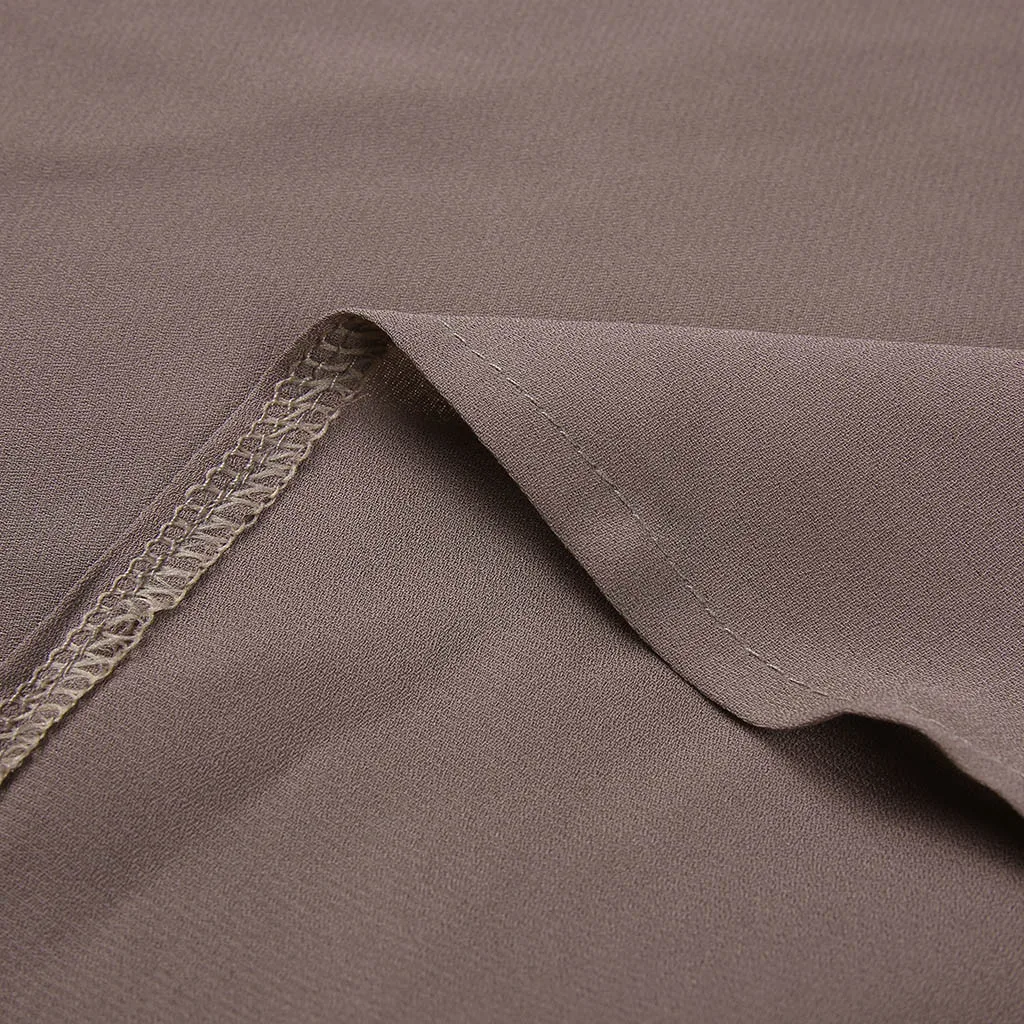 Блузка женская Однотонная рубашка на молнии с длинным рукавом свободного