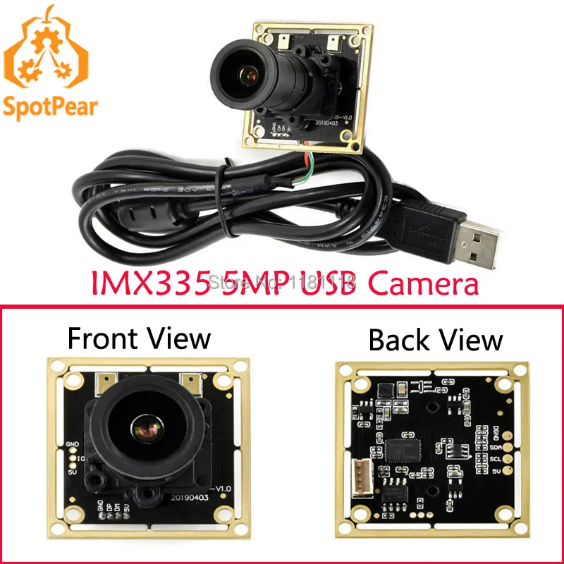 

USB-камера IMX335 5MP (A), Большая диафрагма, запись видео 2K, технология Plug-and-Play, без драйверов