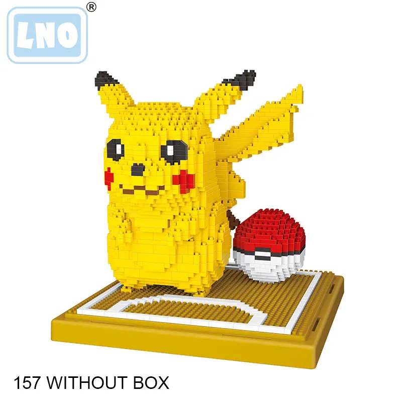 157 without box LNO фигурки больших размеров, японские модели Пикачу, мини-блоки, микро алмазные строительные блоки, DIY Кирпичи, игрушки, подарки - Цвет: 157 without box