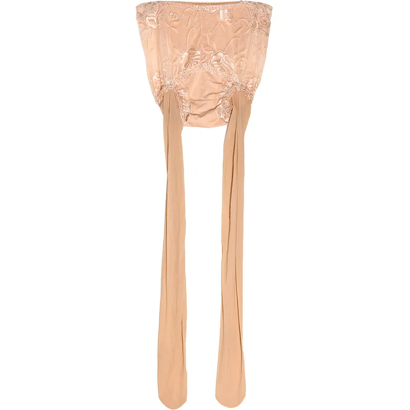 Колготки женские кружевные с вырезом сзади блестящие размера плюс | Женская