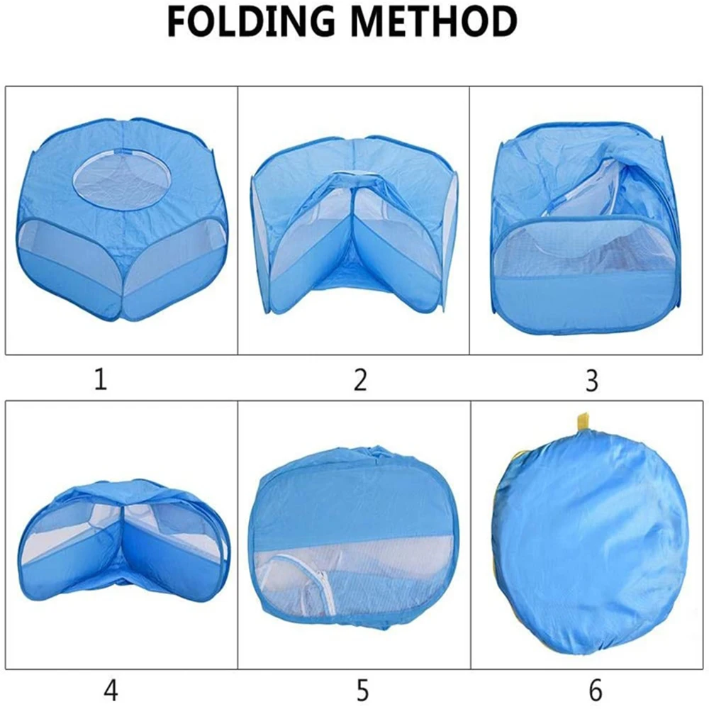 

1Pcs Portable Small Pet Cage Transparent Hedgehog Cage Tent Pet Playpen Open Folding Yard Fence For Dog Hamster Rabbit Guinea