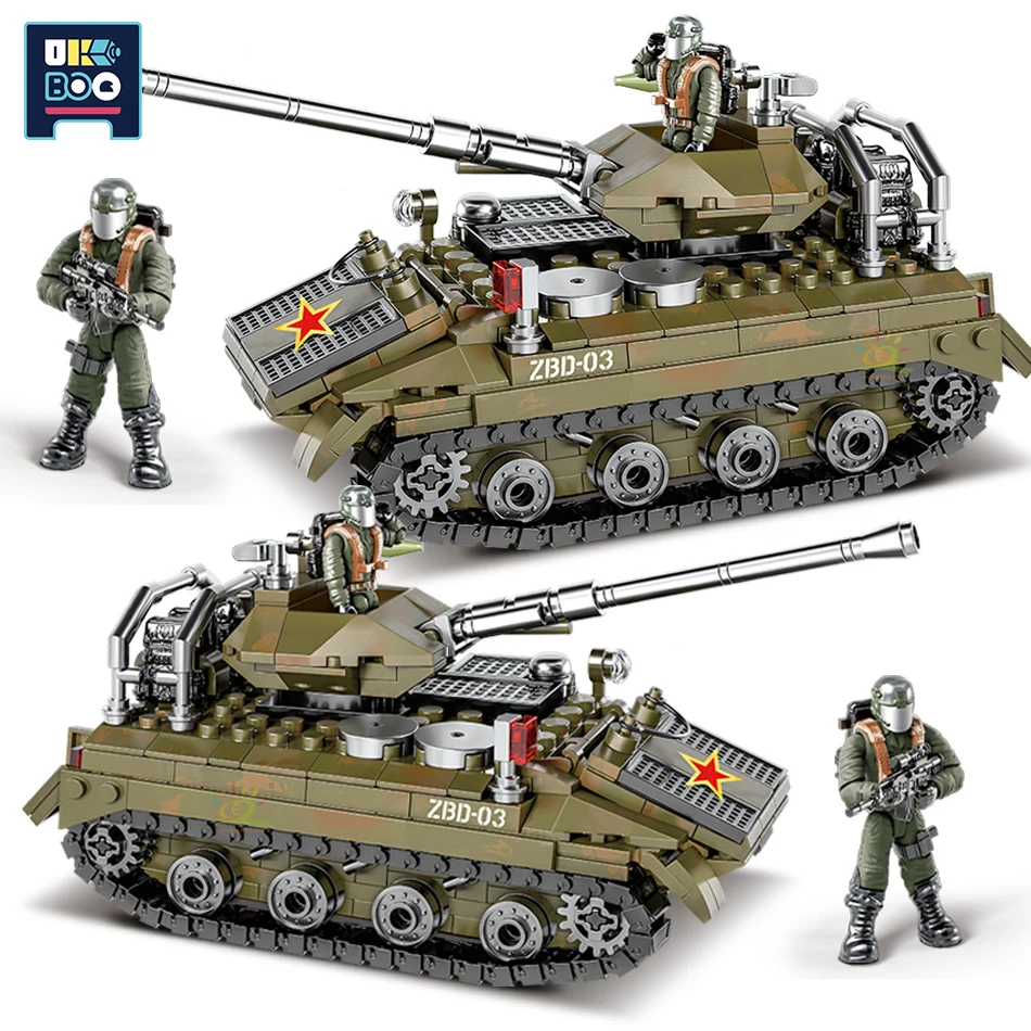 

UKBOO Military 485PCS ZBD-03 Airborne Infantry Fighting Vehicle Model Building Blocks City Army Tank Weapons Bricks Toys Child