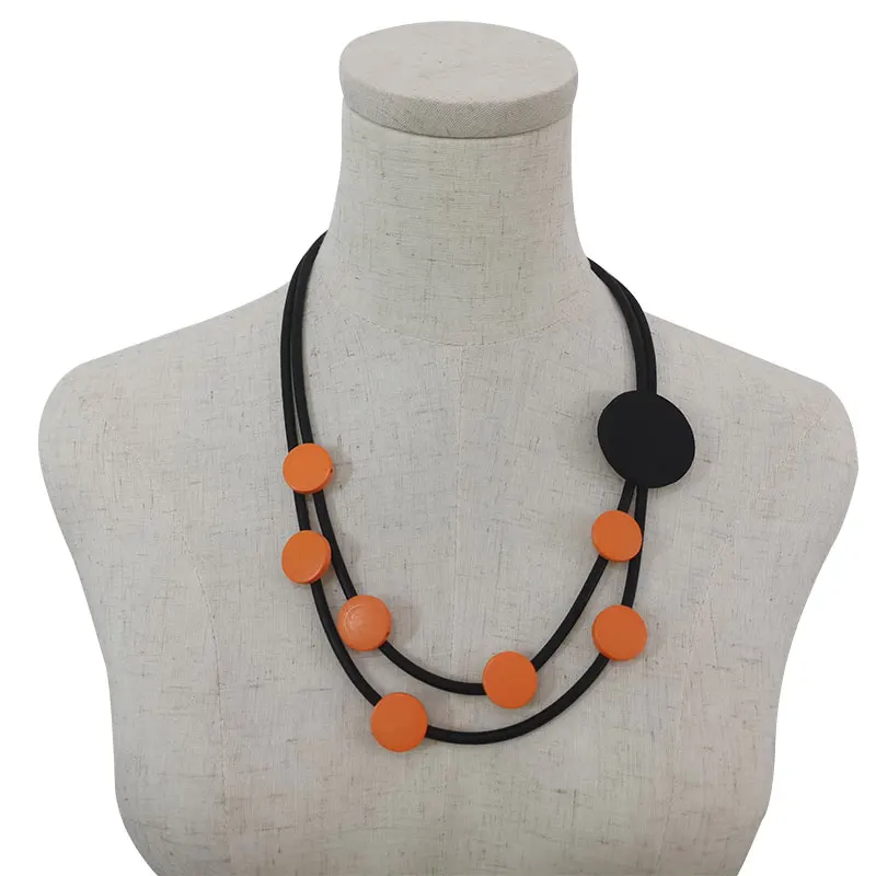 Женское короткое кожаное ожерелье YD &amp YDBZ разноцветное круглое деревянное в