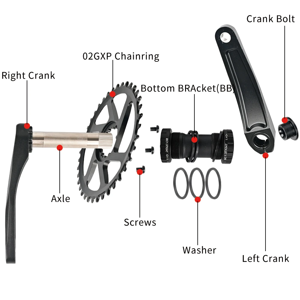 Комплект велосипедных кривошипников RACEWORK 170/175 мм MTB GXP кривошипная система с