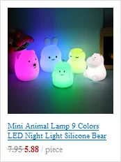 Сенсорный датчик RGB светодиодный ночник с кроликом на батарейках мультяшный силиконовый прикроватный светильник с кроликом для спальни для детей Детский подарок