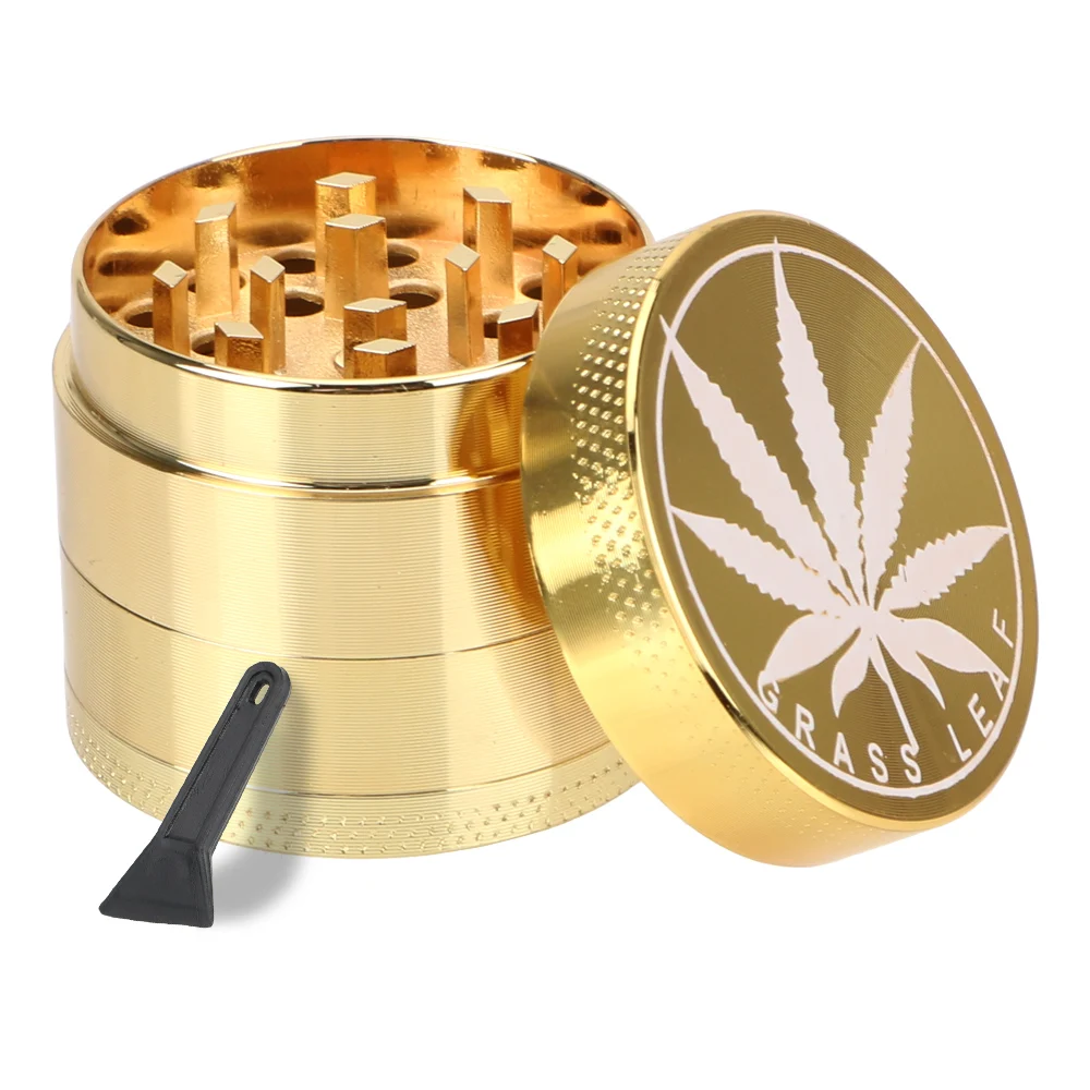 

NICEYARD 4 layer 40mm Beautiful Herb Herbal Metal Zinc Alloy Spice Crusher Smoking Pipe Accessories Tobacco Grinder