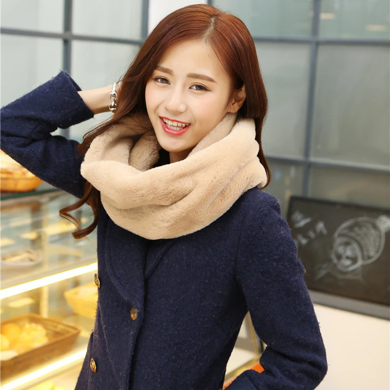 Модные зимние шарфы 2019 женский шарф из искусственного меха шейный теплый Infinity Cowl