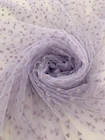 3 yards purple tulle fabric with velvet dot soft heart mesh lace gauze for curtainweddingphotography backdropwholesale