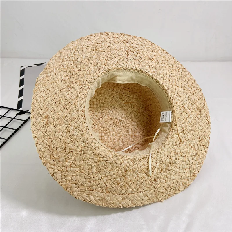 Wide Brim Raffia Straw Fedora Hat Summer Hat for Women Ribbon Decoration Beach Hat Sun Protection Jazz Hat Kentucky Derby Hat