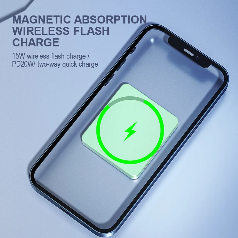 Магнитное Беспроводное зарядное устройство для iPhone 12 Pro Mini Max Портативное