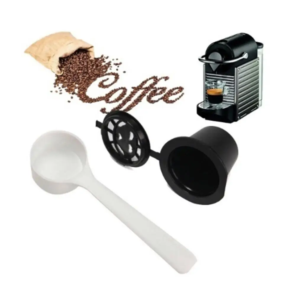 Многоразовый многоразовый фильтр для кофемашины Nespresso с ложкой и щеткой DishyKooker 4