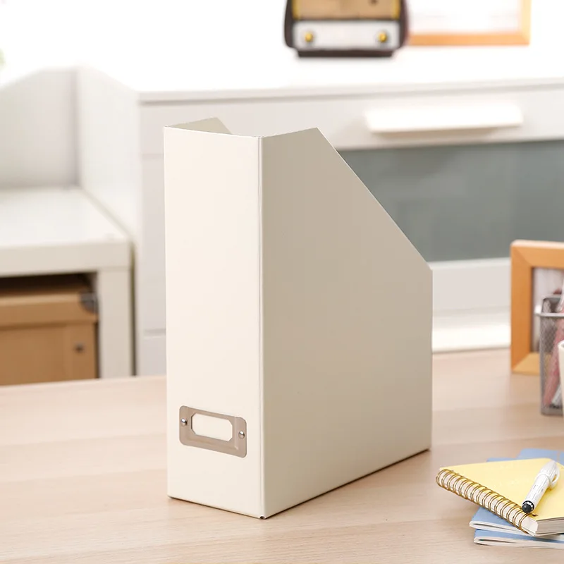 

Book File Folder Stand Box Desktop Storage Box Paper Bookshelf Office Foldable Magazine File Holder Book Bins