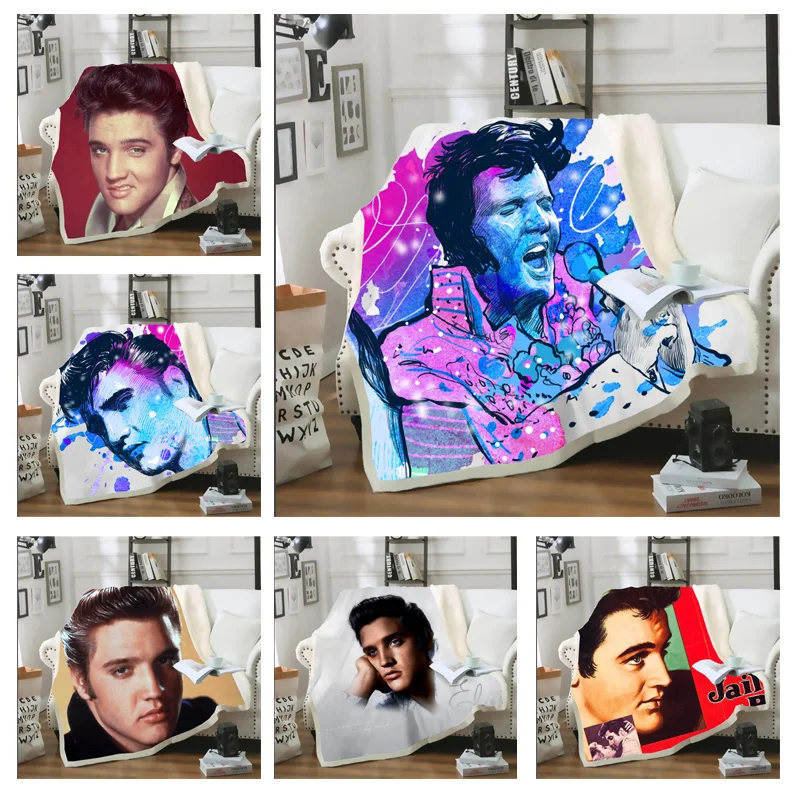 Новое дизайнерское покрывало Elvis Presley плюшевое с 3d принтом для взрослых диван