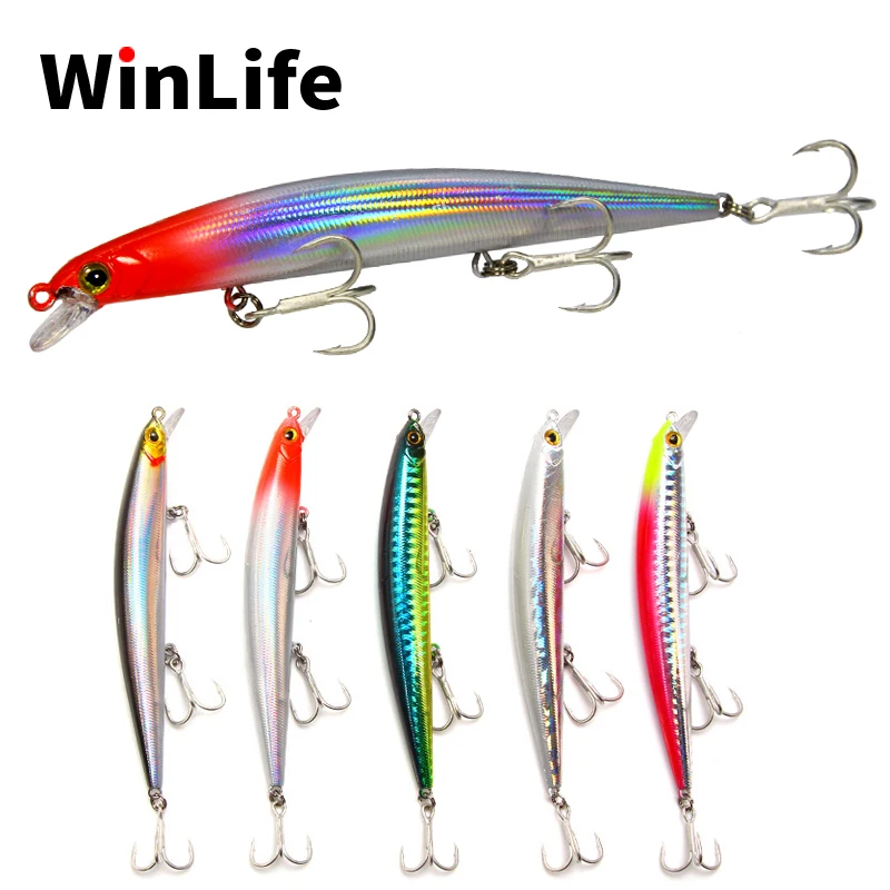 Winlife 1 шт. рыболовная приманка 11 5 см г Minnow приманки дребезжащий жесткая наживка