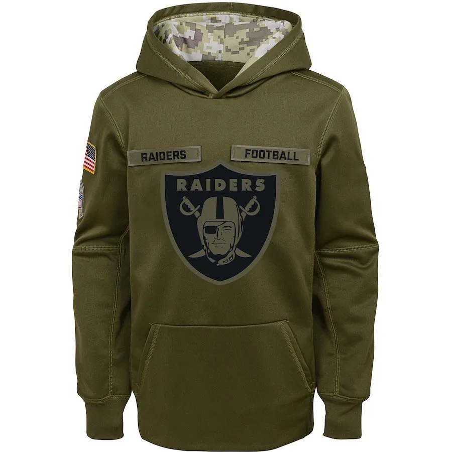 

Las Vegas Youth Salute to Service Raiders Green Pullover Performance Hoodie
