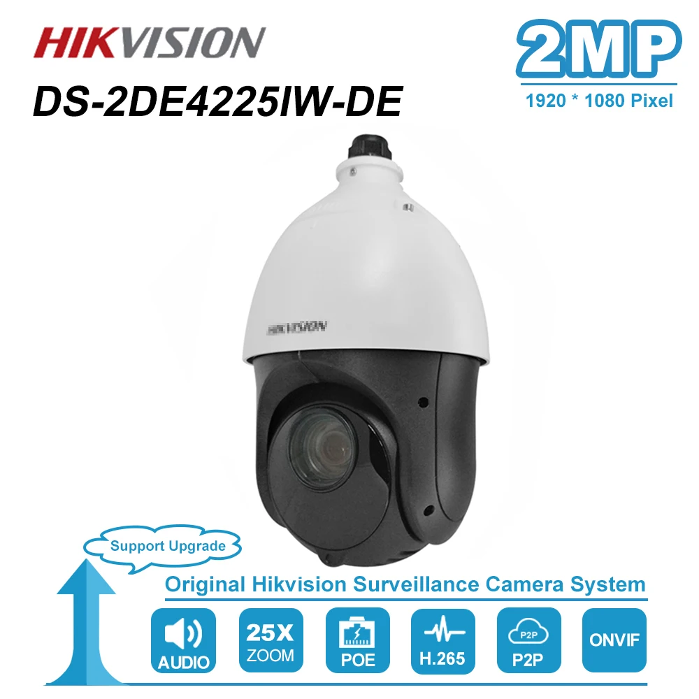 Оригинальная ip камера Hikvision 2MP PTZ с моторизованным увеличением 25X купольная