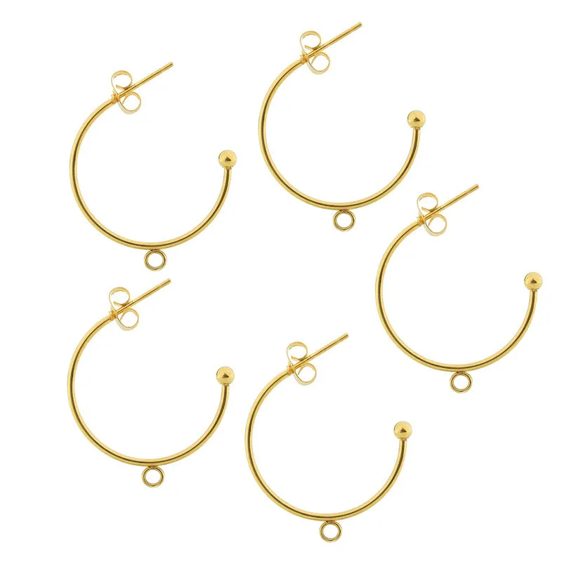 

6PCS/lot 15mm 20mm 25mm Stainless Steel Half Circle Hoop Earrings Ear Wire For Earrings Making Accessories Jewelry Findings