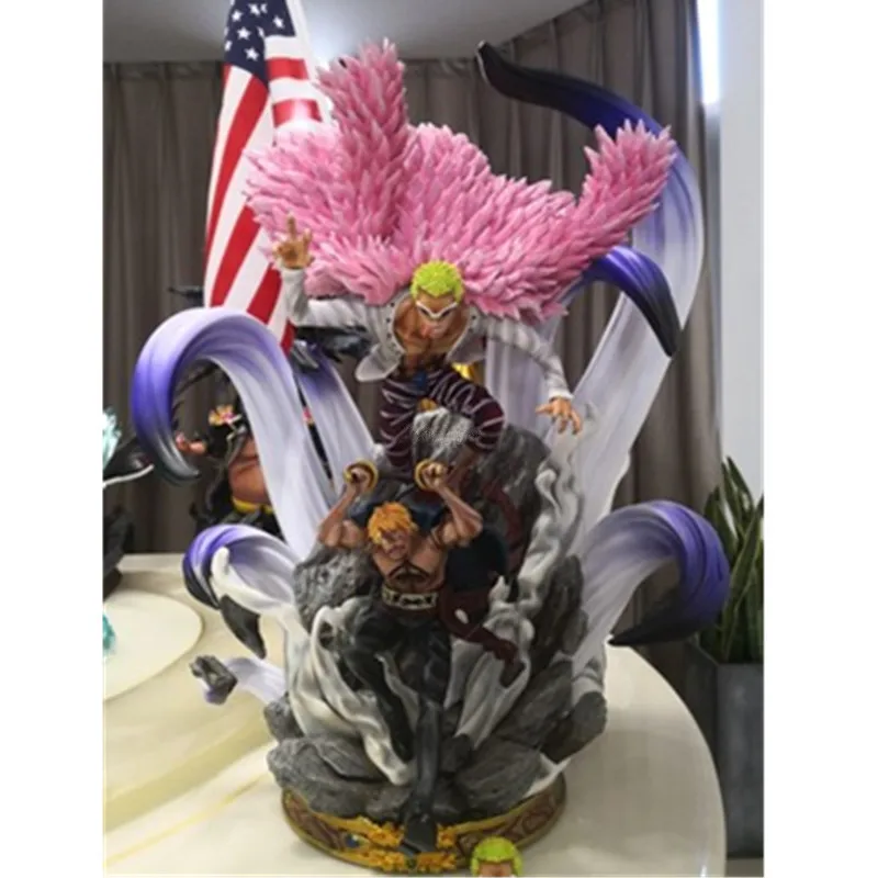 

19" ONE PIECE Statue Donquixote Doflamingo Seven Warlords Of The Sea JOKER Bust Birdman GK Action Figure Toy BOX 47CM Q839