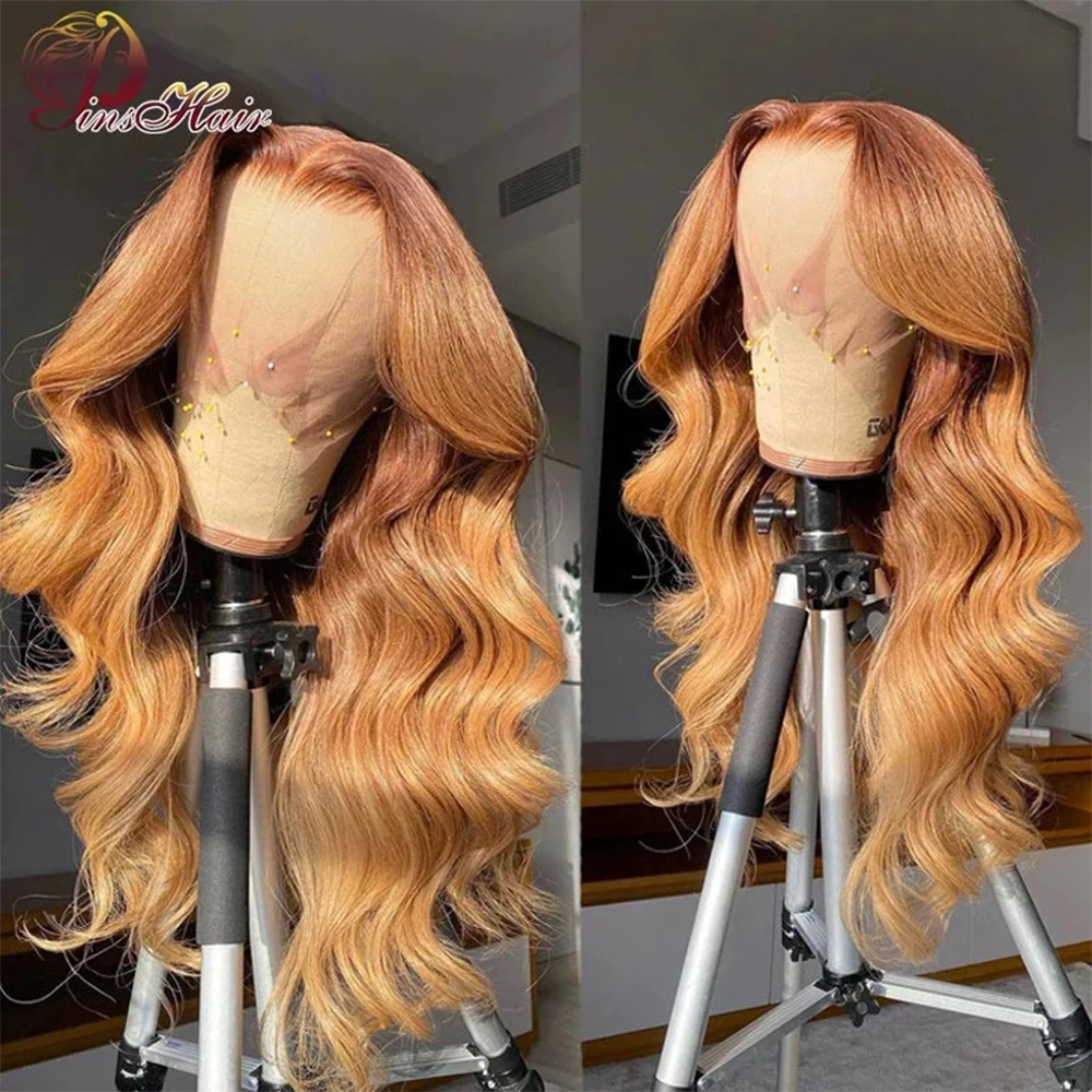 

Honey Blonde Human Hair Wig Body Wave Lace Front Wig 13x4 Human Hair Lace Frontal Wigs 180% For Women Preplucked Remy Peruvian