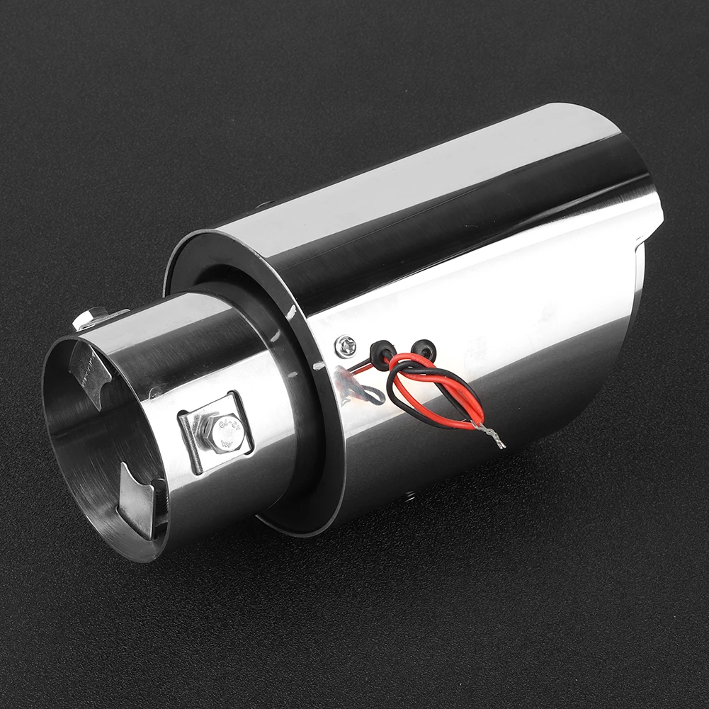 Универсальные выхлопные трубы 63 мм красный светодиод нержавеющая сталь