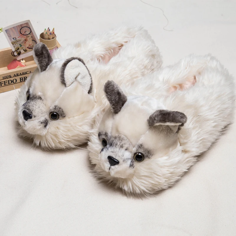 Indoor Slippers Special offer custom a warm winter home panda cotton slippers thick hard bottom shoes on floor lovers shoes