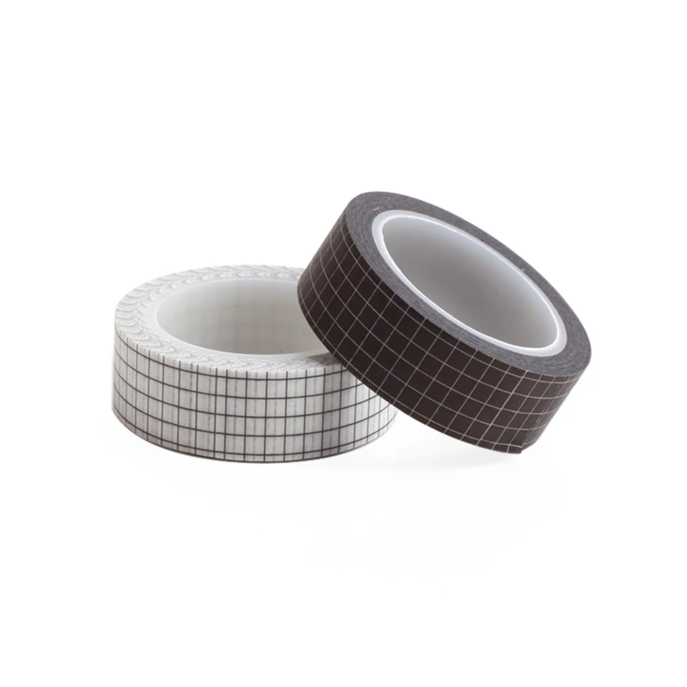 10 м черно белая розовая клетка васи лента набор японская бумага DIY планировщик