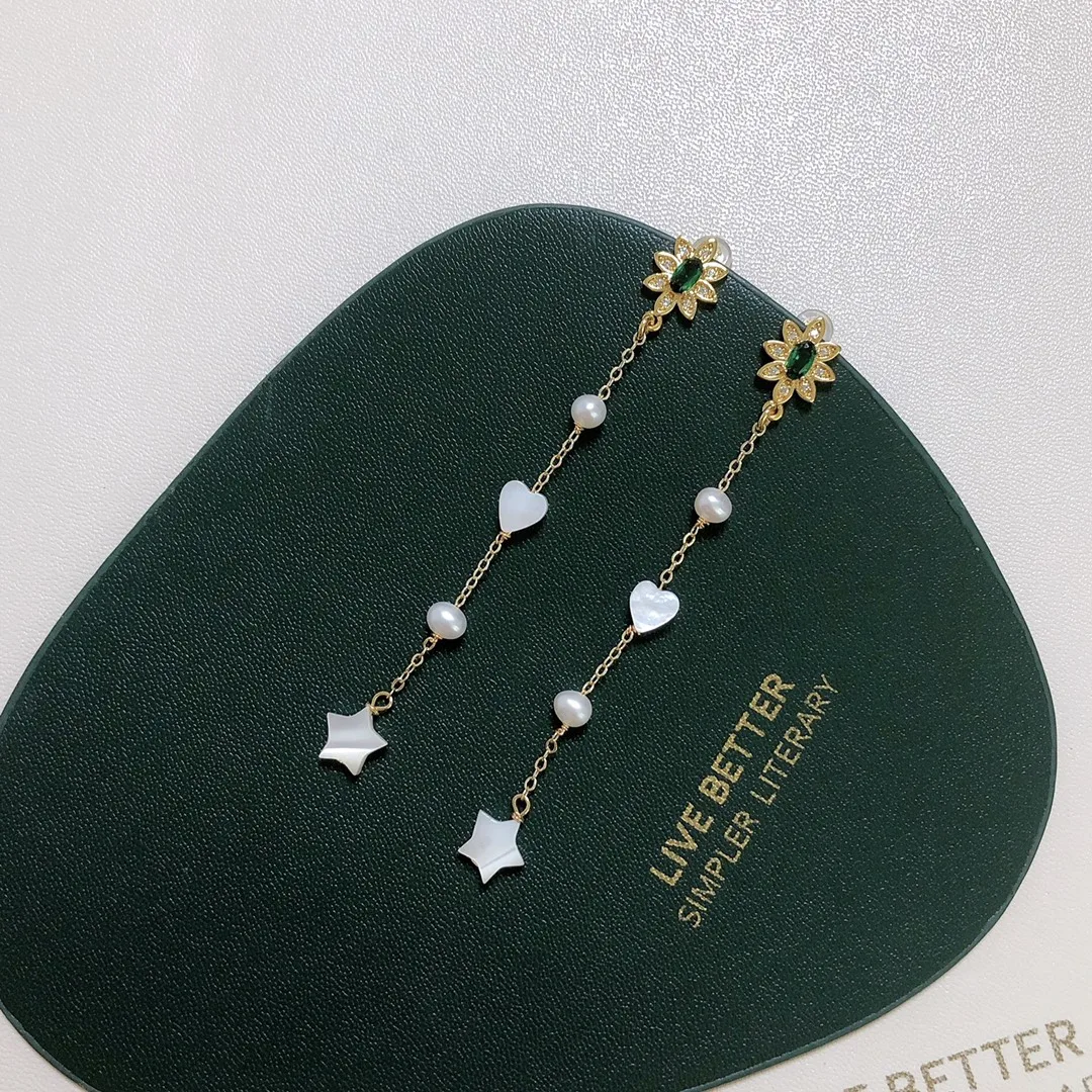 Женские серьги подвески с натуральным жемчугом|Серьги-подвески| |