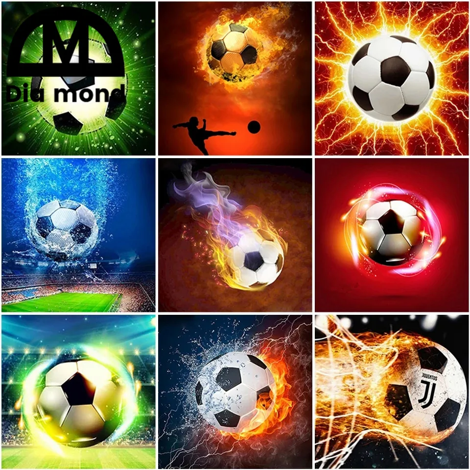 

Full Drill Diamond Painting Football Cross Stitch Mosaic Embroidery 5D Diy Sport Picture Rhinestone Wall Decor Handmade Gift