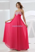 free shipping famous hl bandage maxi dress peach chiffon victorian 2016 bead formal pageant gowns graduation dresses