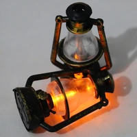 mini oil lamp electric durable creative doll house retro oil lamp for gift