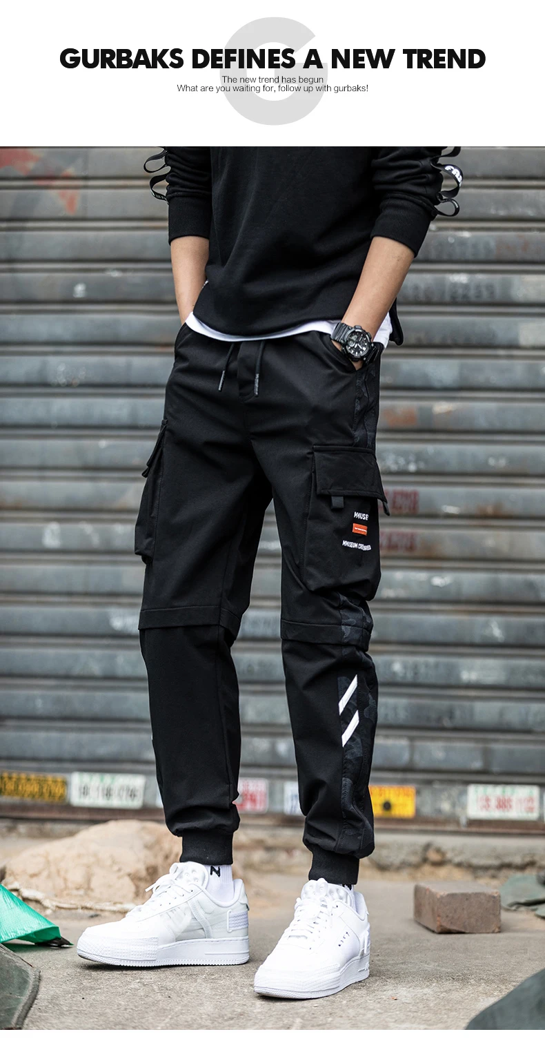 New Streetwear Men's Multi Pockets Cargo Harem Pants Hip Hop Casual Male Track Pants Joggers Trousers Fashion Harajuku Men Pants aladdin trousers