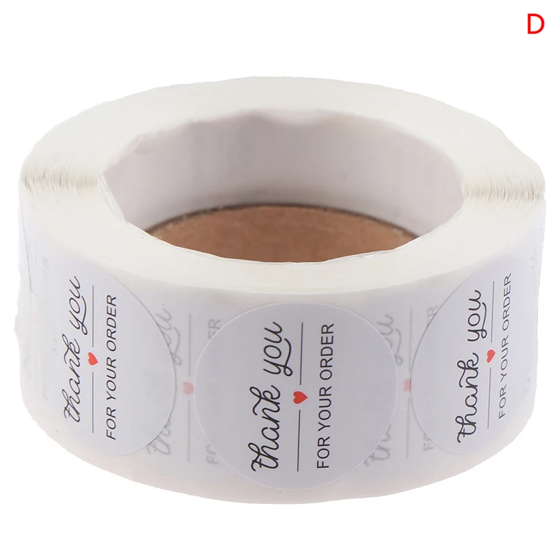 

Handmade Round Thank You For You Sticker Heart Thanks For Shopping Stationery Sticker White Labels Stickers