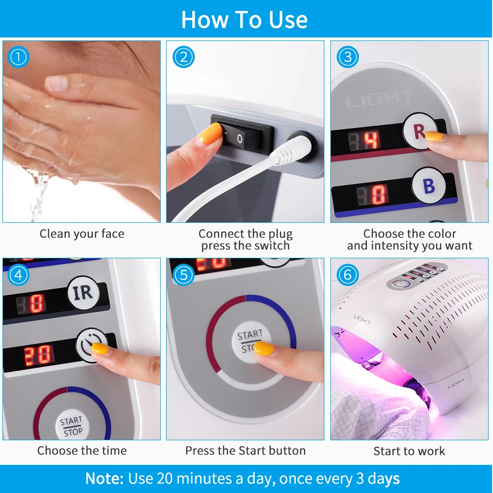PDT светодиодный косметический маска для лица светильник Фотон терапия машина