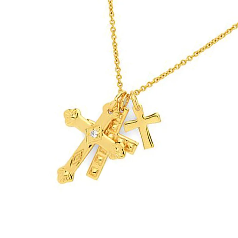 

S925 European and American Cross Multi-Layer Pendant Hip-Hop Hipster Personality Retro Necklace Cold Style Pendant Ornaments