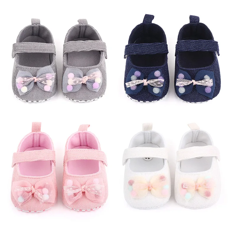 

Baby Girl Anti-Slip Casual Shoes Bowknot Flower Sneakers Soft Soled First Walkers Autumn Spring Crib Shoes