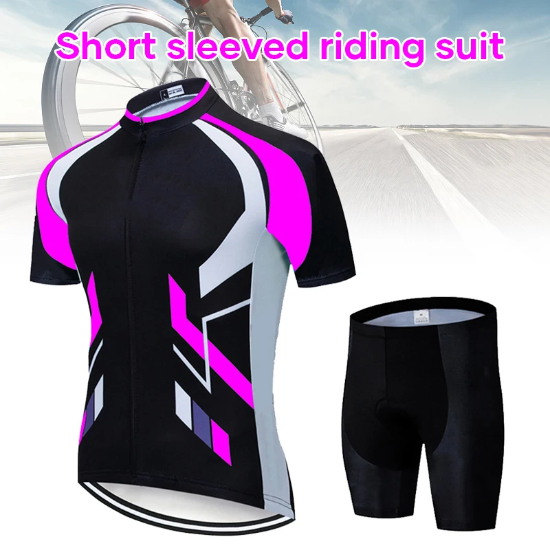 

Fluorescerend Groen Wielertrui Sets Rode Fiets Korte Mouw Fietsen Kleding Bike Wielertrui Bib Shorts B2Cshop