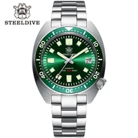 steeldive mens diving mechanical wristwatch sd1977 thin abalone sapphire watch mirror japan nh35 movement 200m waterproof watch