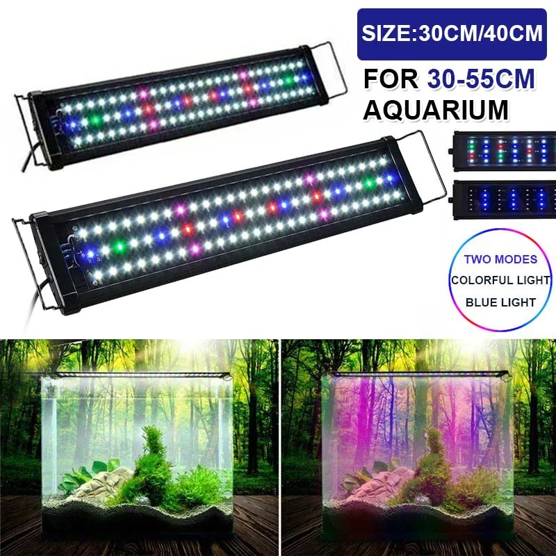 

LED Aquarium Light Full Spectrum Multi-Color 30cm 60cm 90cm 120cm for Fish Tank Freshwater Coral Plant Marine Lighting EU Plug