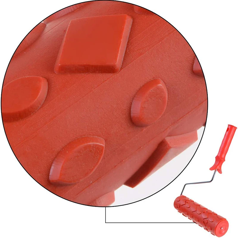 

EG109T Embossed Paint Roller 10 Inch Rubber Wood Pattern Graining Knurling Tool for Wall Decoration