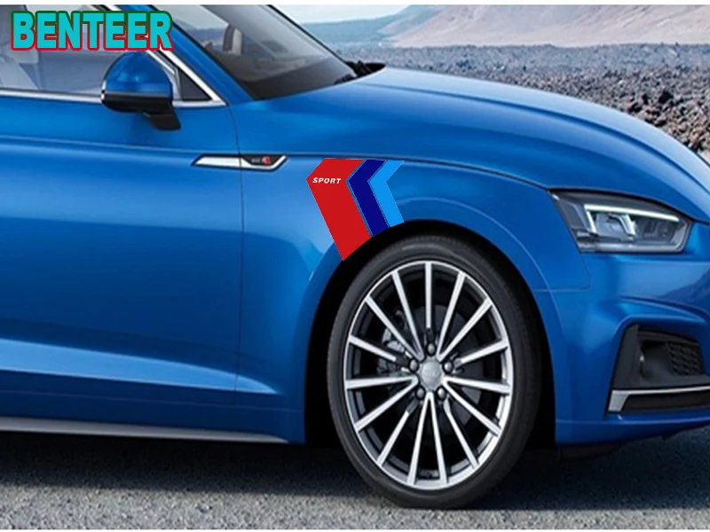 

1pair 3Colors APR sport car fender sticker for Audi A4 A5 A4L Q5 Volkswagen golf 6 7 R20 GTI R32 R36 B6 B7 B8 B9