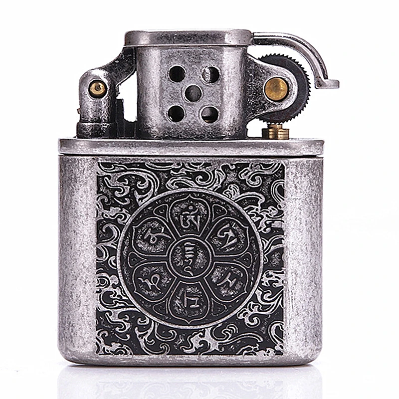 Газовая зажигалка латунная оболочка керосиновая ретро серебряная аксессуары