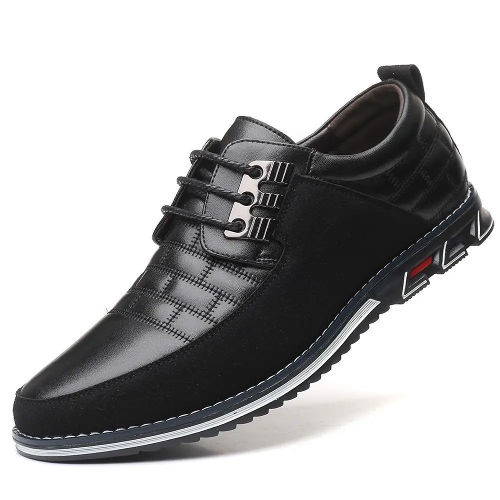 black NO plush Г. Новые мужские кожаные туфли-оксфорды больших размеров 38-48 модная повседневная обувь без застежки для формальных и деловых встреч и торжеств Мужские модельные туфли Прямая - Цвет: black NO plush