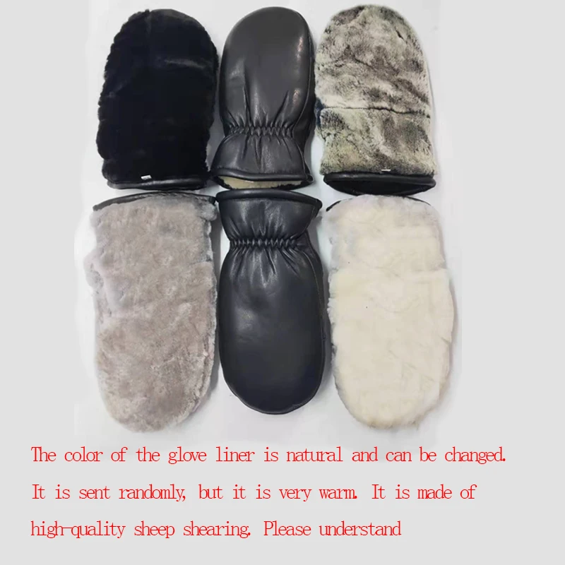Мужские перчатки из овчины 2021 натуральной кожи для мужчин зимние уличные теплые