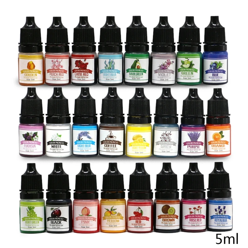 

2021 New 24 Colors Crystal Epoxy Pigment UV Resin Dye DIY Jewelry Colorant Art Crafts Coloring Drying Color Mixing Liquid Making