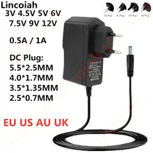 AC 110-240V DC 3V 4.5V 5V 6V 7.5V 9V 12V Universal Adapter 0.5A 1A Power Supply Charger 12 V Volt for LED Light Strip CCTV TVbox
