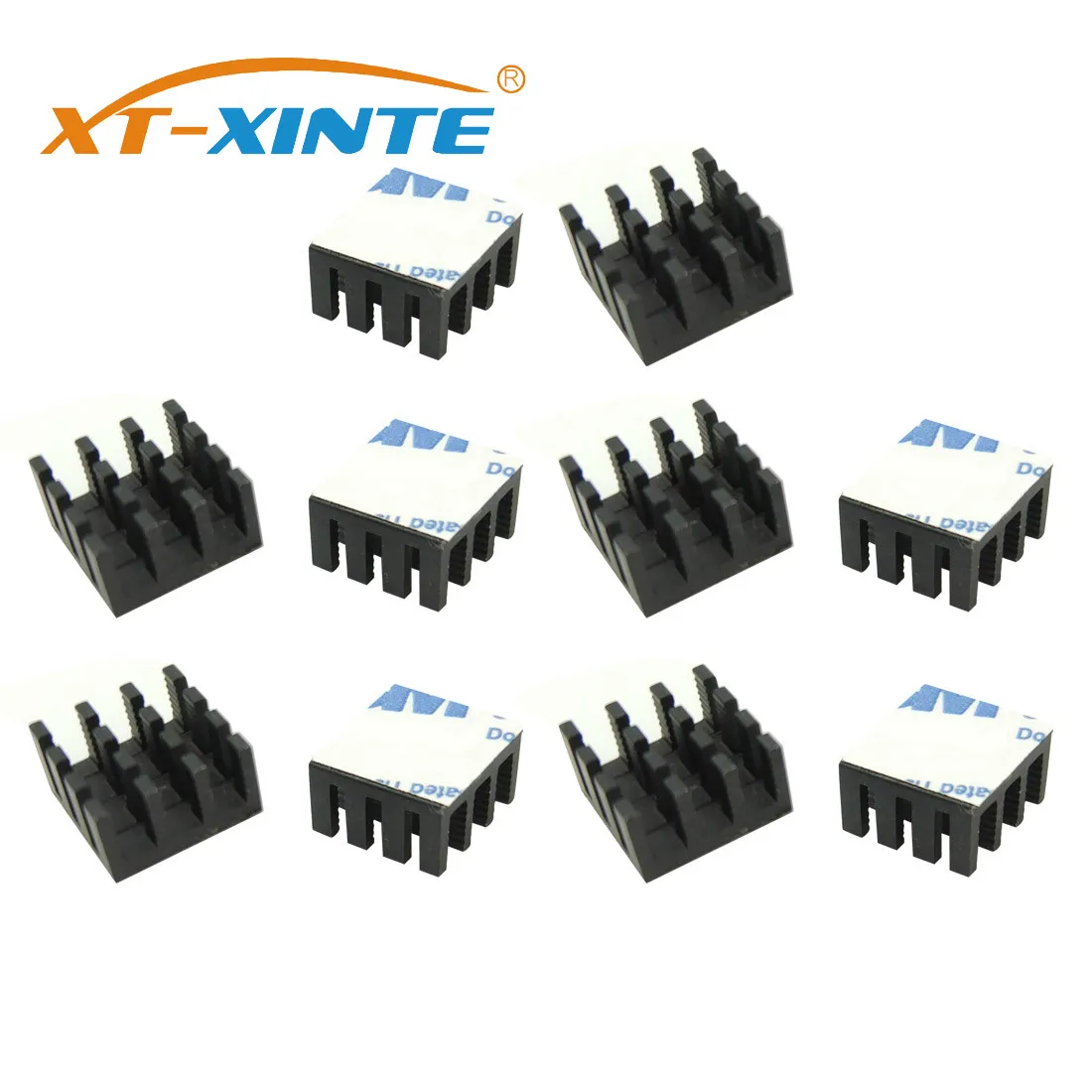 

XT-XINTE 10pcs 14 * 14 * 8mm Aluminum Heatsink Heat Sink Radiator Cooling Cooler For Computer With Thermal Conductive Tape