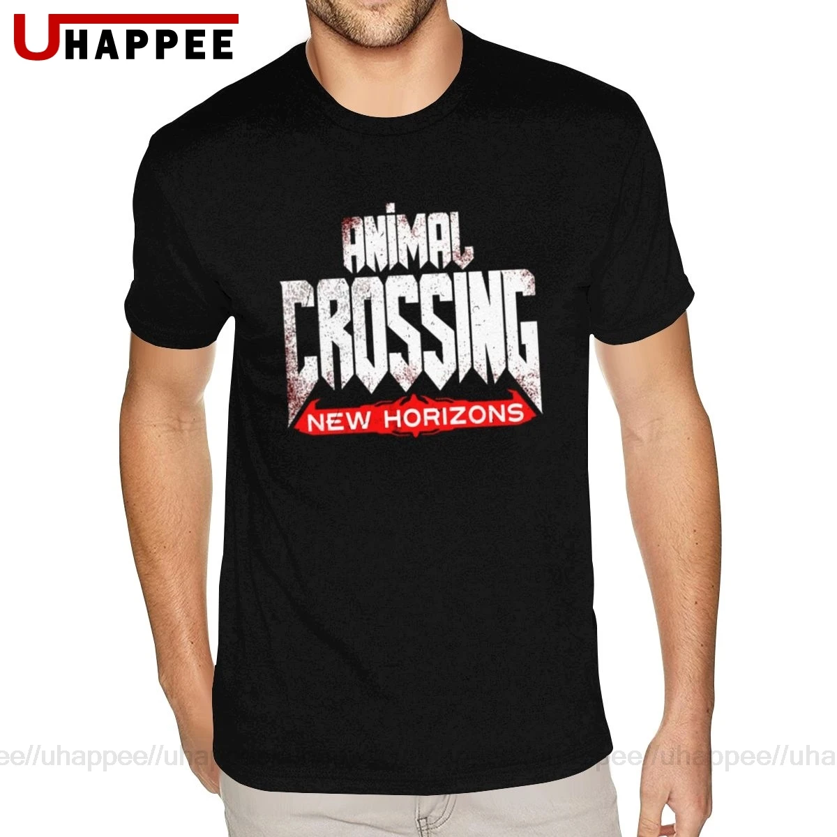 Футболка мужская с коротким рукавом и круглым вырезом из плотного хлопка|Мужские