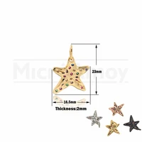 exquisite brass gold plated cubic zirconia star pendant cosmic charm suitable for jewelry production product 23x16 5x2mm