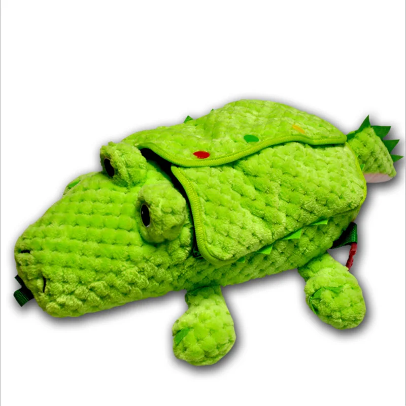 

Kids Plush Bag Baby Crocodile Backpack Baby Anti-Lost Hard Bag Plush Animal Backpack For Kindergarten Kids School Bag Toys